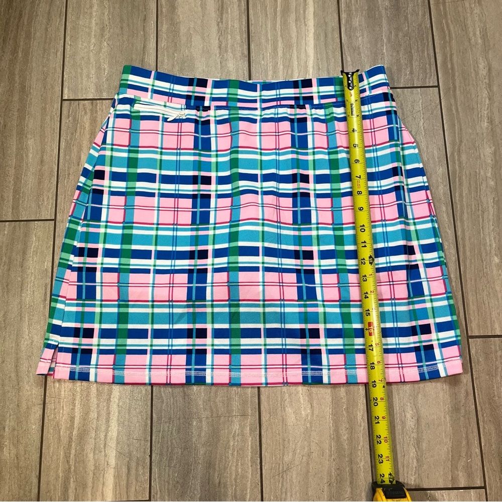 Talbots Skort Womens Large Pink Blue Plaid Activewear Golf Tennis Preppy Skirt - Picture 2 of 4